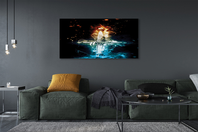 Quadro em tela Espada de fumaça colorida