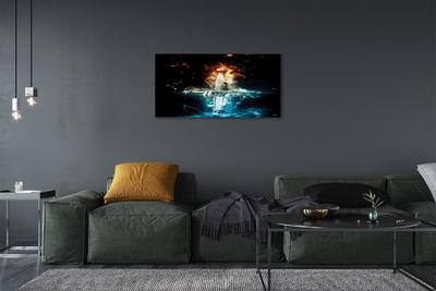 Quadro em tela Espada de fumaça colorida