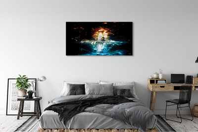 Quadro em tela Espada de fumaça colorida