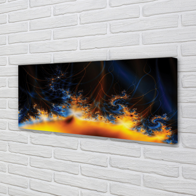 Quadro em tela Fractais amarelo-azulados