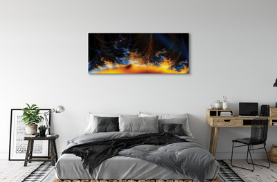 Quadro em tela Fractais amarelo-azulados