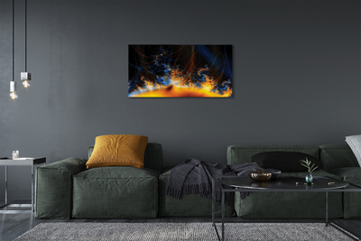 Quadro em tela Fractais amarelo-azulados