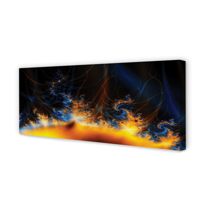 Quadro em tela Fractais amarelo-azulados