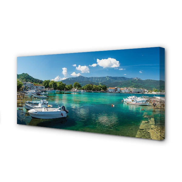 Pintura em tela Grécia Marina mar montanhas