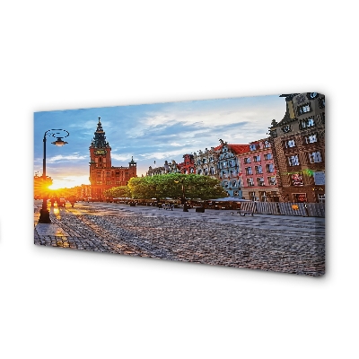 Quadro em tela Nascer do sol na Cidade Velha de Gdansk