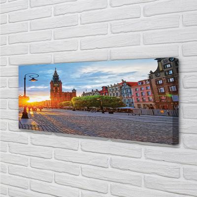 Quadro em tela Nascer do sol na Cidade Velha de Gdansk