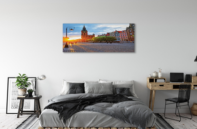 Quadro em tela Nascer do sol na Cidade Velha de Gdansk