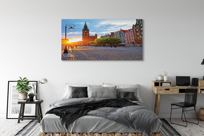 Quadro em tela Nascer do sol na Cidade Velha de Gdansk