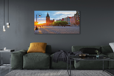 Quadro em tela Nascer do sol na Cidade Velha de Gdansk