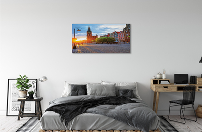 Quadro em tela Nascer do sol na Cidade Velha de Gdansk