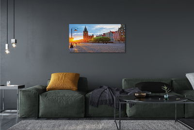 Quadro em tela Nascer do sol na Cidade Velha de Gdansk