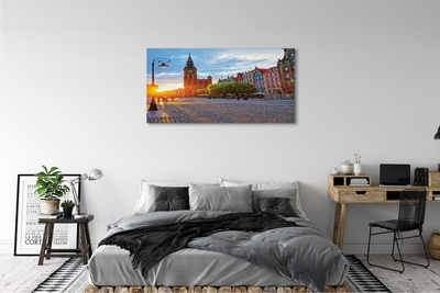 Quadro em tela Nascer do sol na Cidade Velha de Gdansk