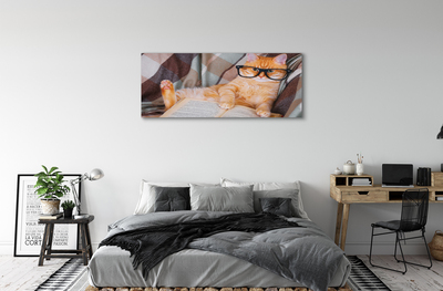 Quadro em tela Gato lendo