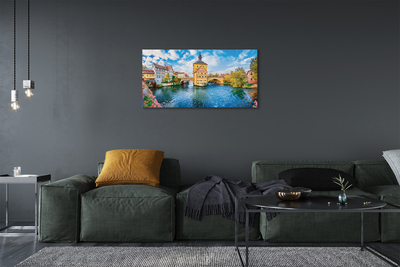 Pintura em tela Pontes fluviais da Alemanha Cidade Velha