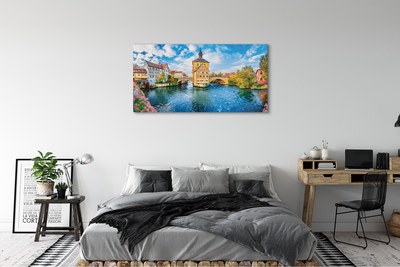 Pintura em tela Pontes fluviais da Alemanha Cidade Velha