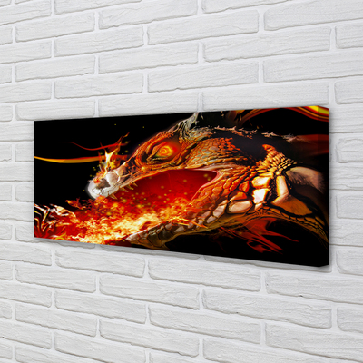 Pintura em tela Dragão cuspidor de fogo