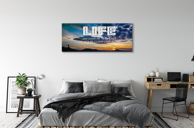 Pintura em tela Inscrição no céu do pôr do sol