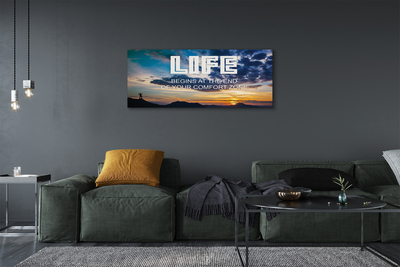 Pintura em tela Inscrição no céu do pôr do sol