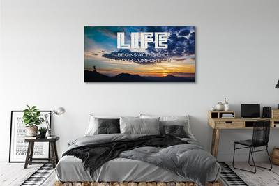 Pintura em tela Inscrição no céu do pôr do sol