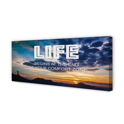 Pintura em tela Inscrição no céu do pôr do sol