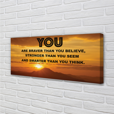 Quadro em tela inscrição do sol