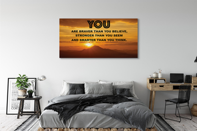 Quadro em tela inscrição do sol