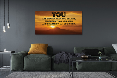 Quadro em tela inscrição do sol