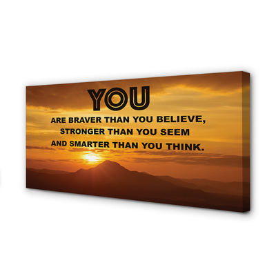 Quadro em tela inscrição do sol