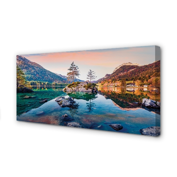Quadro em tela Alemanha Montanhas Alpes Outono Lago
