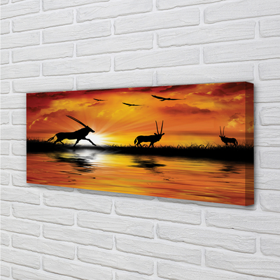 Pintura em tela Lago dos pássaros oeste