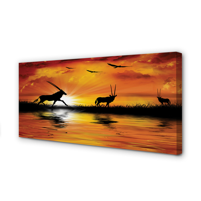 Pintura em tela Lago dos pássaros oeste