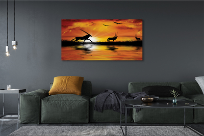 Pintura em tela Lago dos pássaros oeste