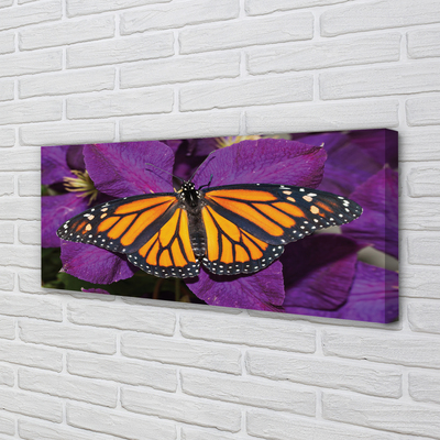 Quadro em tela Flores de borboletas coloridas