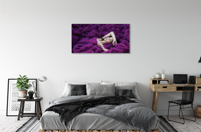Quadro em tela Mulher violeta