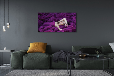 Quadro em tela Mulher violeta
