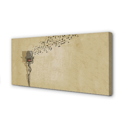 Pintura em tela Microfone musical