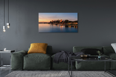 Pintura em tela Castelo do Rio Sunset de Cracóvia