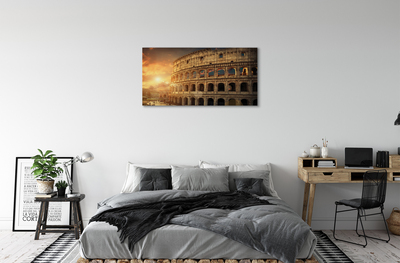 Quadro em tela Pôr do sol no Coliseu de Roma