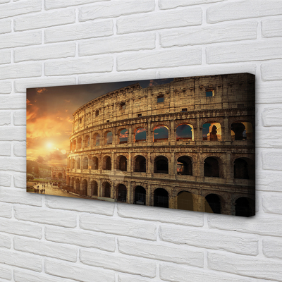 Quadro em tela Pôr do sol no Coliseu de Roma