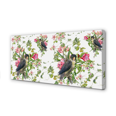 Pintura em tela Pássaros em um galho