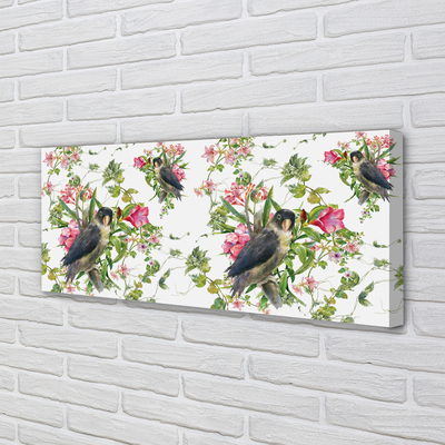Pintura em tela Pássaros em um galho