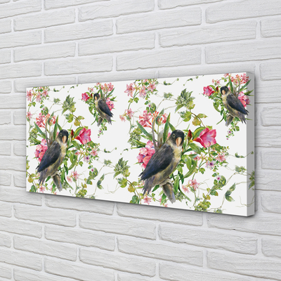 Pintura em tela Pássaros em um galho