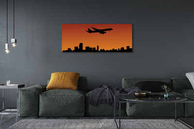 Pintura em tela Pôr do sol e céu de avião