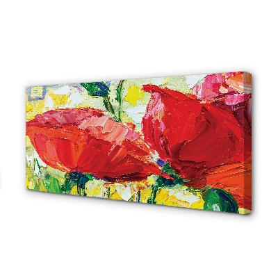 Quadro em tela flores vermelhas