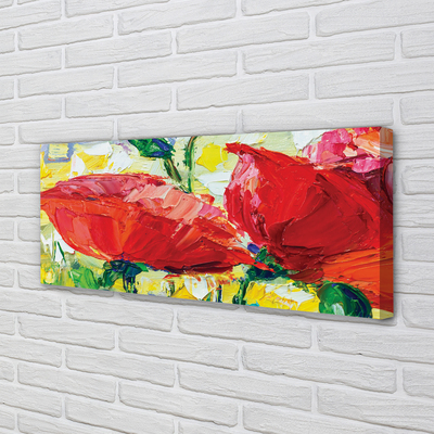 Quadro em tela flores vermelhas