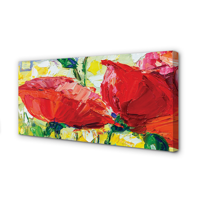 Quadro em tela flores vermelhas