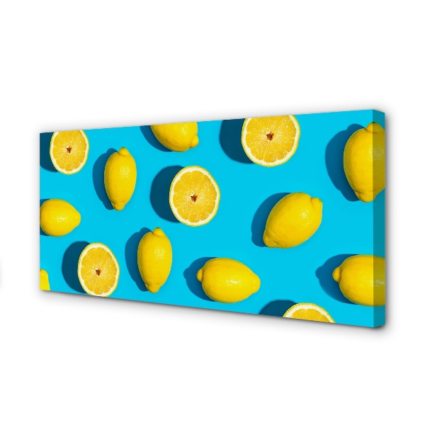 Pintura em tela Limões em um fundo azul