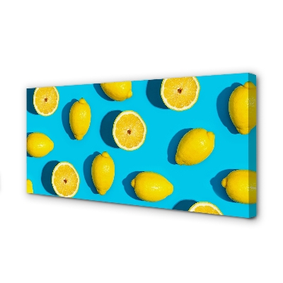 Pintura em tela Limões em um fundo azul