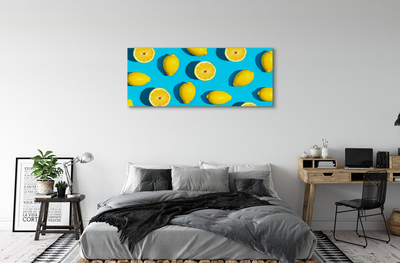 Pintura em tela Limões em um fundo azul