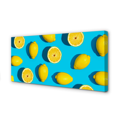 Pintura em tela Limões em um fundo azul